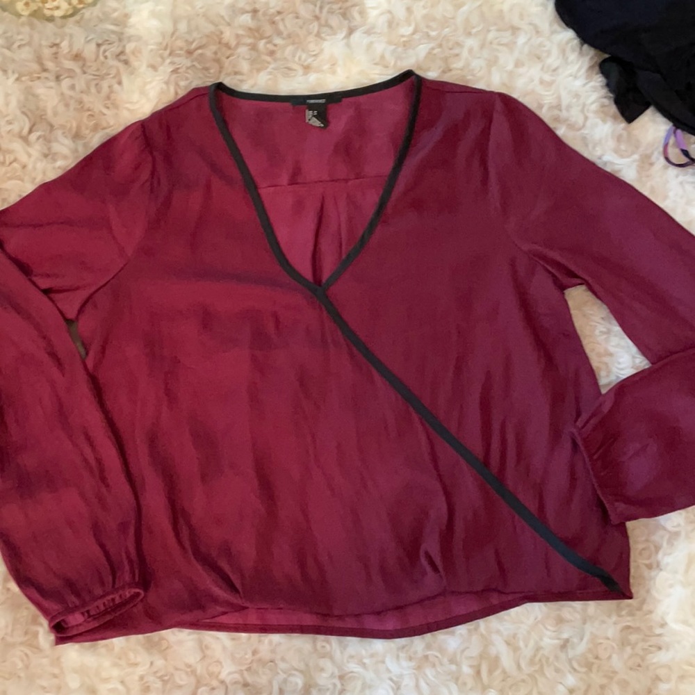 Forever 21 fuschia long sleeve blouse